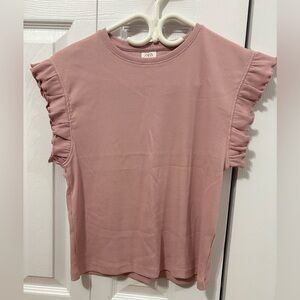 Zara Mauve Ruffle Sleeve Kids Tee